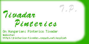 tivadar pinterics business card